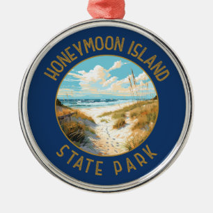 Honeymoon Island State Park Retro Distress Julgransprydnad Metall