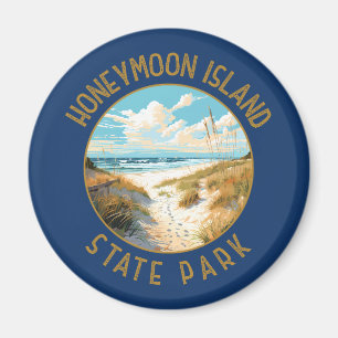 Honeymoon Island State Park Retro Distress Magnet
