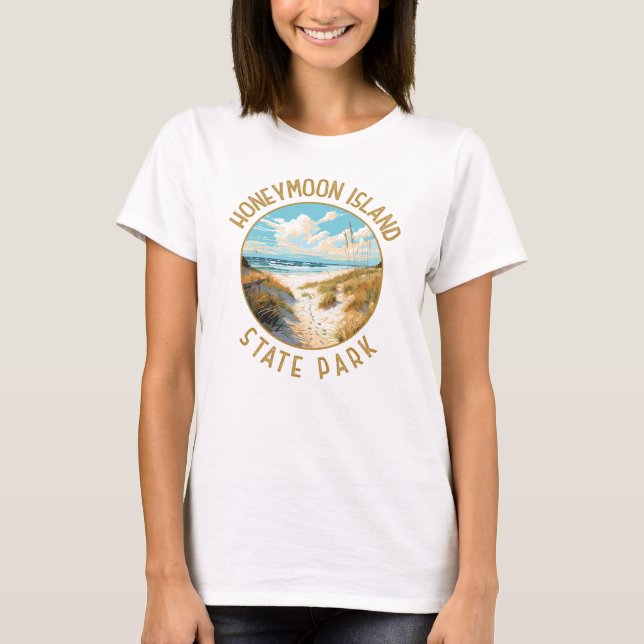 Honeymoon Island State Park Retro Distress T Shirt (Framsida)
