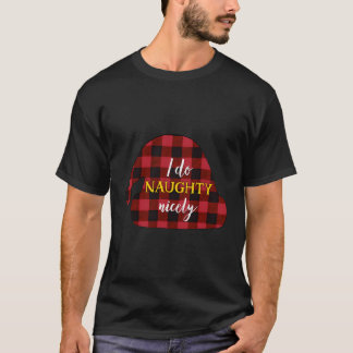 Honeymoon jul Plade Pajama Top I Do Naughty T Shirt