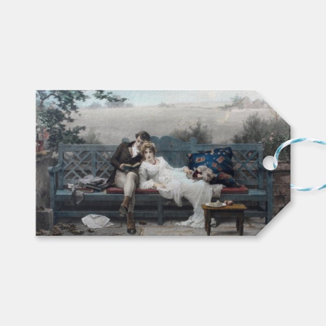 Honeymoon (Make och frun på en bench) Presentetikett (Framsidan (Horisontell))