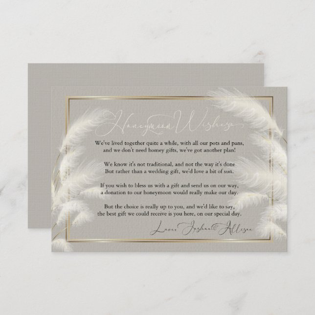 Honeymoon Önskemål Allison 1b-inbjudan Inbjudningar (Fram/baksida)