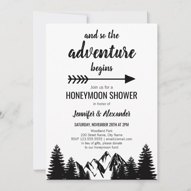 Honeymoon Shower-inbjudan Inbjudningar (Framsida)