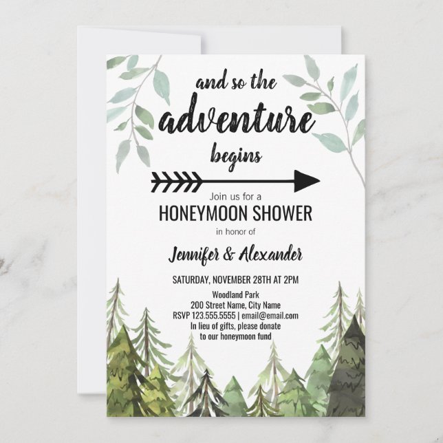 Honeymoon Shower-inbjudan Inbjudningar (Framsida)
