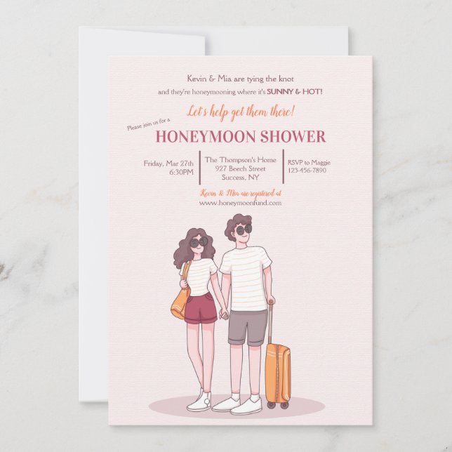 Honeymoon Shower-inbjudan Inbjudningar (Framsida)