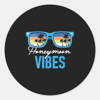 Honeymoon Vibes - Honeymooning Vacation Bröllop Br Runt Klistermärke