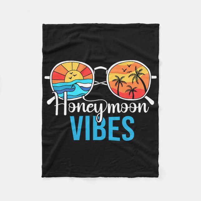 Honeymoon Vibes Par Vacation Bröllop Bride Gro Fleecefilt (Framsidan)