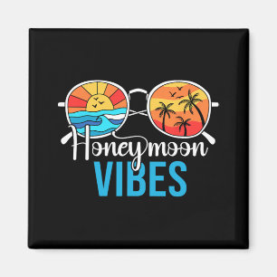 Honeymoon Vibes Par Vacation Bröllop Bride Gro Magnet