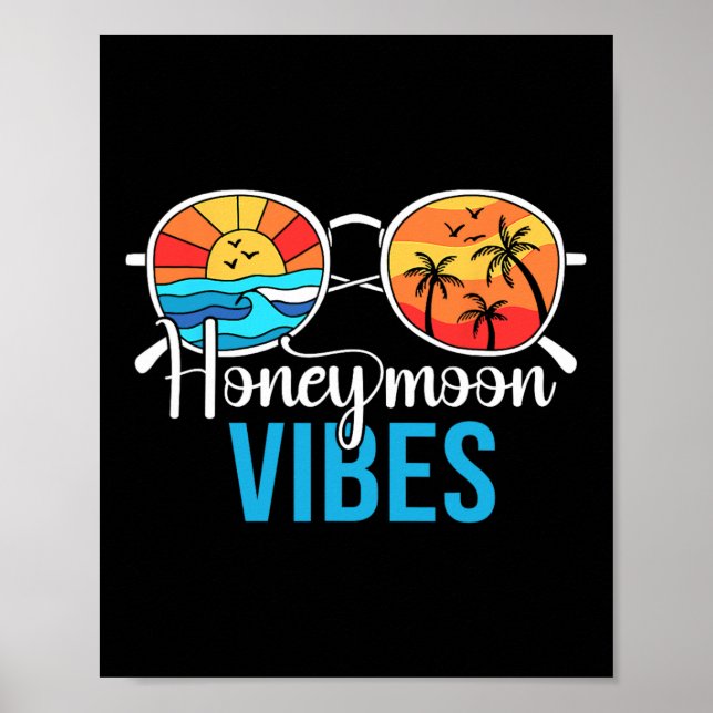 Honeymoon Vibes Par Vacation Bröllop Bride Gro Poster (Framsidan)