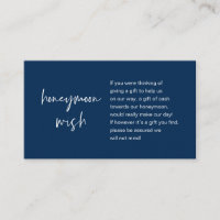 Honeymoon Wish and Fund, Navy Blue