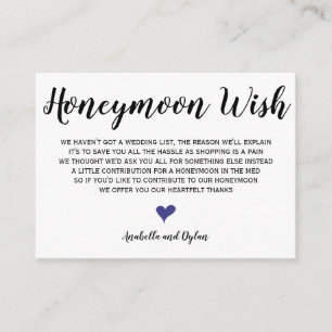 Honeymoon Wish Bröllop Infoga kort