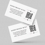 Honeymoon Wish/Fund Card w QR-kod Infoga Tilläggskort<br><div class="desc">Honeymoon Wish/Honeymoon Fund Card with QR Code Insert - A underbart modern och minimalistisk bakgrund för att kommunicera din önskan med en dikt om bidrag till din smekmånad i stället för en traditionell gåva. Om du infogar din QR-kod blir det processaa ännu enklare för dina gäster.</div>