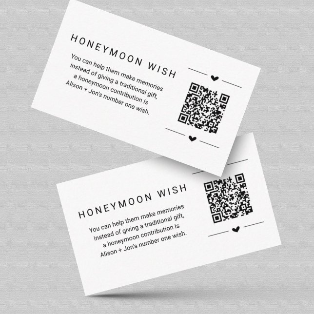 Honeymoon Wish/Fund Card w QR-kod Infoga Tilläggskort (Skapare uppladdad)