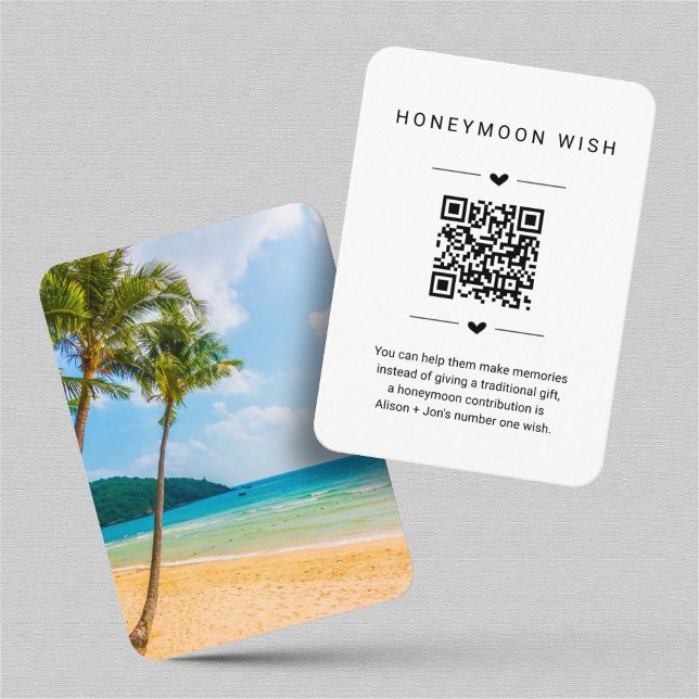 Honeymoon Wish/Fund Card w QR-kod Infoga Tilläggskort (Skapare uppladdad)