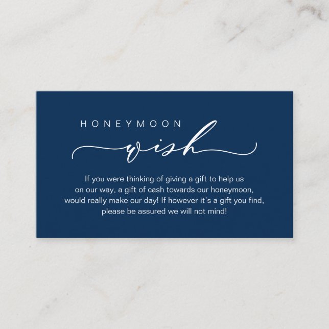 Honeymoon Wish, Fund, Classy Bröllop Tilläggskort (Framsida)