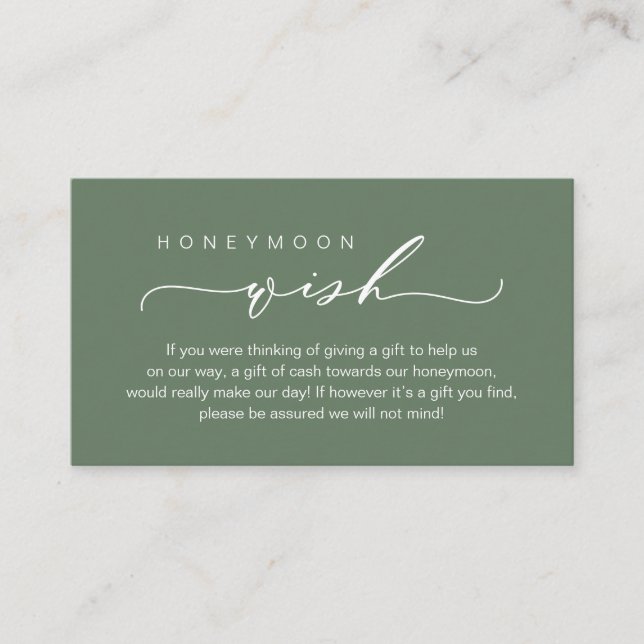 Honeymoon Wish, Fund, Classy Bröllop Tilläggskort (Framsida)