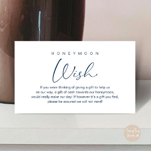 Honeymoon Wish, Modern Romantic Bröllop Tilläggskort
