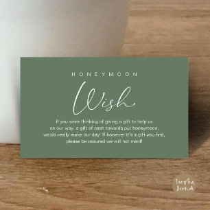 Honeymoon Wish, Modern Romantic Bröllop Tilläggskort