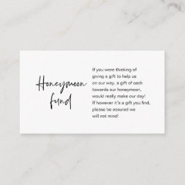 Honeymoon Wish or Fund, Modern Script Tilläggskort