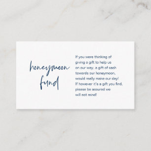 Honeymoon Wish or Fund, Modern Script Tilläggskort