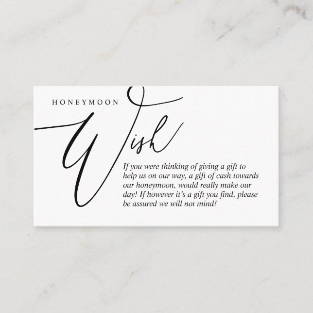Honeymoon Wish, Pengarar, Modern Elegance Tilläggskort (Framsida)