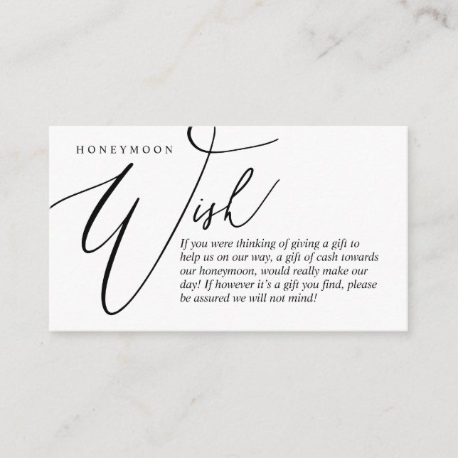 Honeymoon Wish, Pengarar, Modern Elegance Tilläggskort (Framsida)