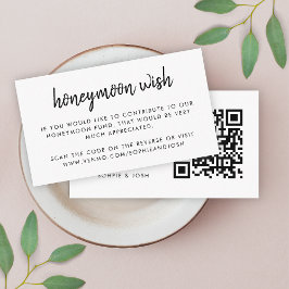 Honeymoon Wish | QR-kod Bröllop Registry White Tilläggskort