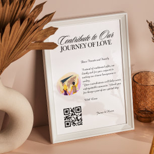 Honeymoon Wish Registry Qr Code Bröllop Gift Poster