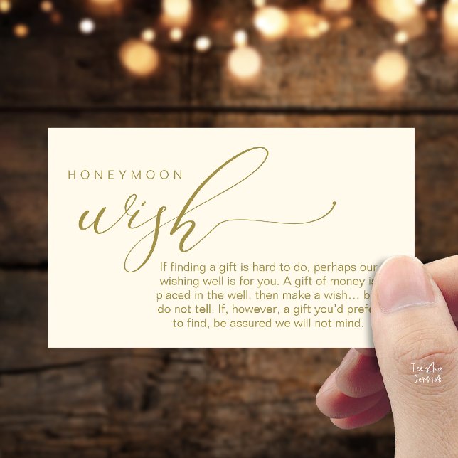 Honeymoon Wish Wishing Well, Fund, A Note On Gifts Tilläggskort (Honeymoon Fund Wishing Well, Wish, A Note On Gifts Enclosure Card in Yellow Gold)