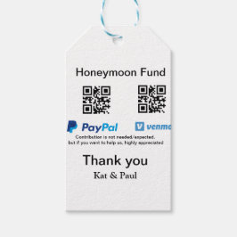 Honeymoonfond PayPal Venmo QR-kod tack Presentetikett