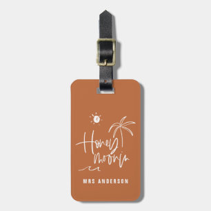 Honeymooning handflatan träd bröllop-presentstrand bagagebricka