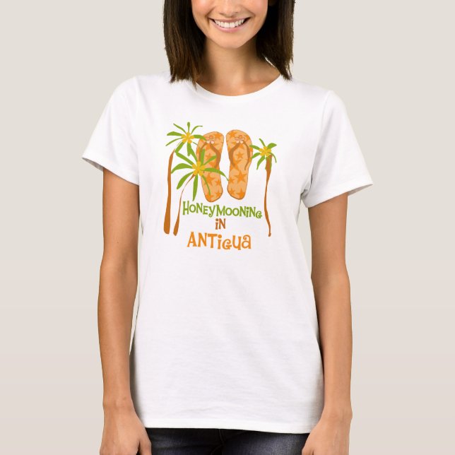 Honeymooning i Antigua Tshirt Tee Shirt (Framsida)