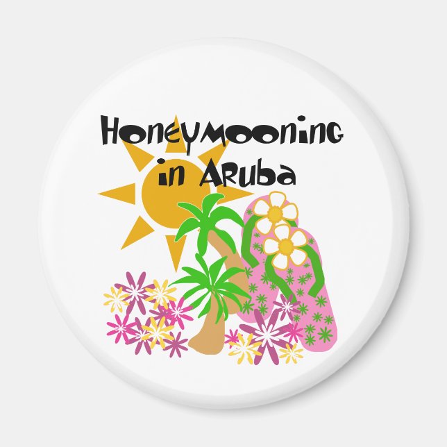 Honeymooning i Aruba Magnet (Framsidan)