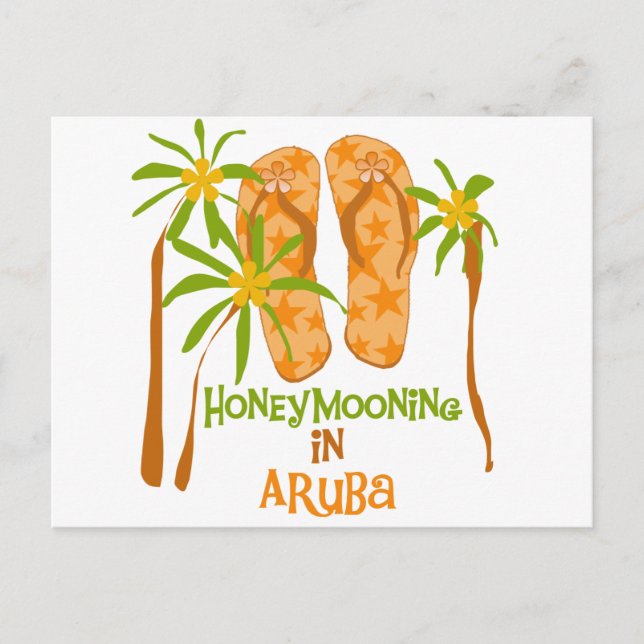 Honeymooning i Aruba Vykort (Framsida)
