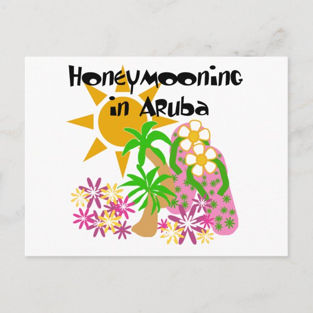Honeymooning i Aruba Vykort (Framsida)