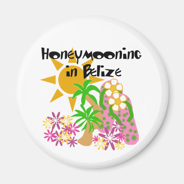 Honeymooning i Belize Magnet (Framsidan)