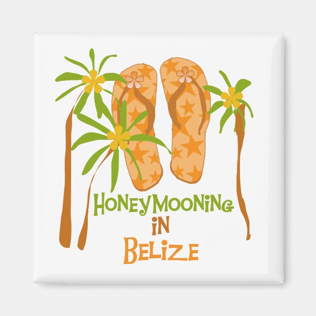 Honeymooning i Belize Magnet (Framsidan)