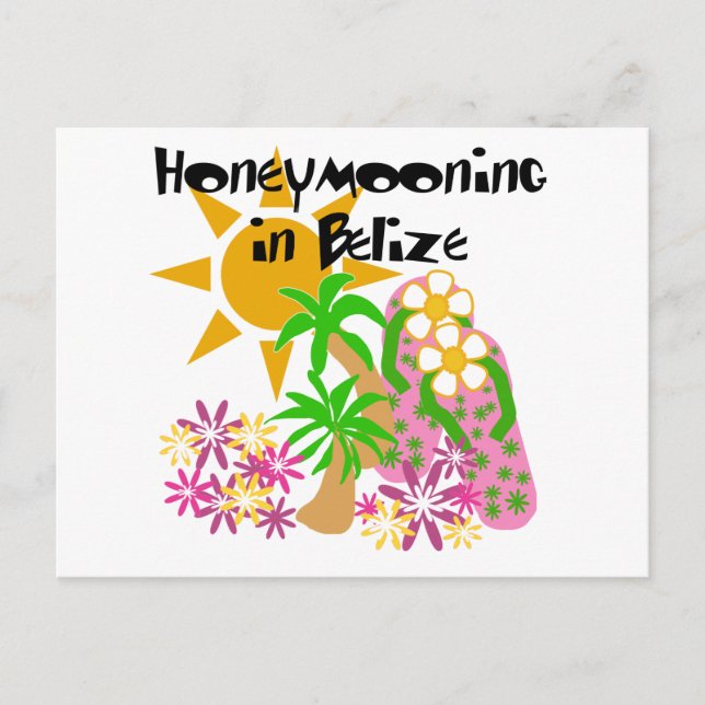 Honeymooning i Belize Vykort (Framsida)