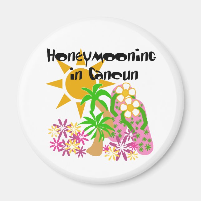 Honeymooning i Cancun Magnet (Framsidan)