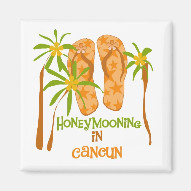 Honeymooning i Cancun Magnet (Framsidan)