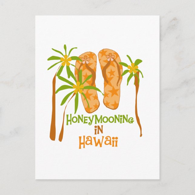 Honeymooning i Hawaii Postcard Vykort (Framsida)