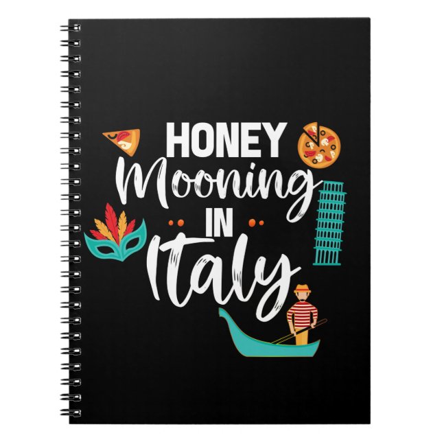 Honeymooning i Italien Parple Matching Vacation Anteckningsbok (Framsidan)