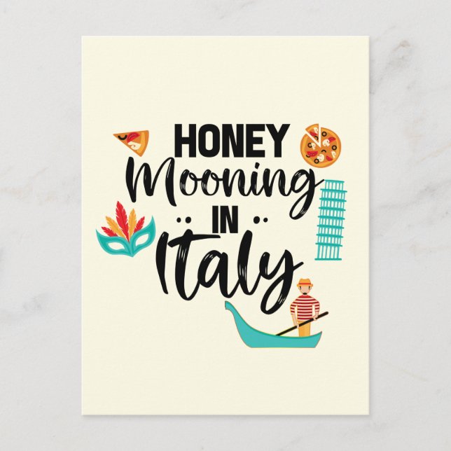 Honeymooning i Italien Parple Matching Vacation Vykort (Framsida)