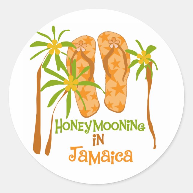 Honeymooning i Jamaica Runt Klistermärke (Framsida)