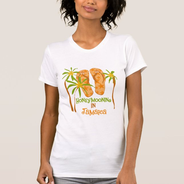 Honeymooning i Jamaica T Shirt (Framsida)