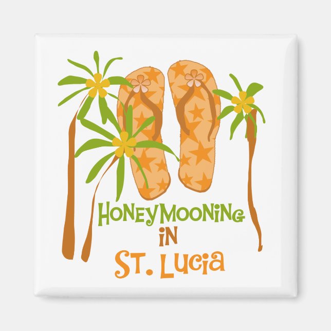 Honeymooning i Saint Lucia Magnet (Framsidan)