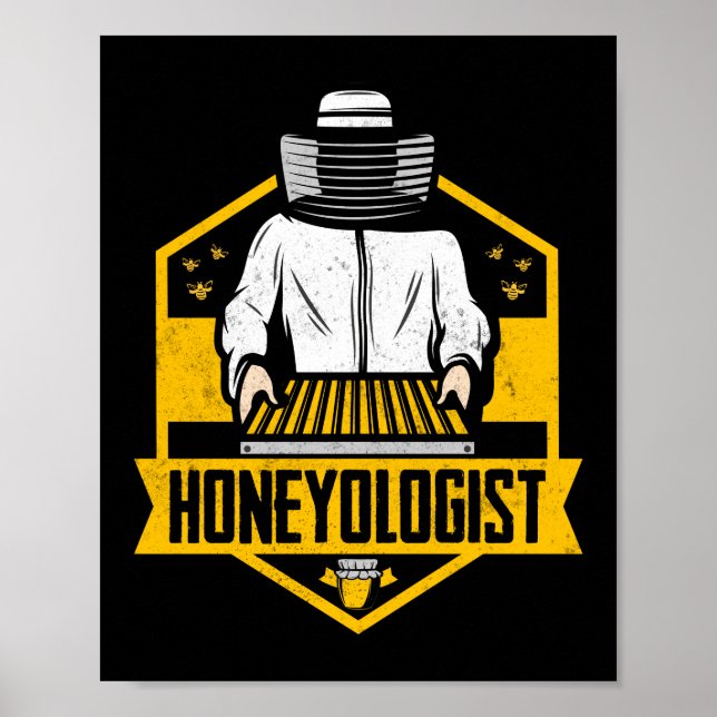 Honeyologer biodling Honungsbin Poster (Framsidan)