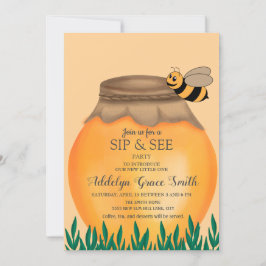 Honeypot och humla Sips and See Baby Shower Inbjudningar