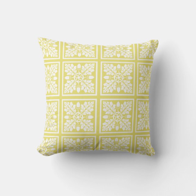 Honeysuckle Acorn och Löv Tile Design Kudde (Framsida)