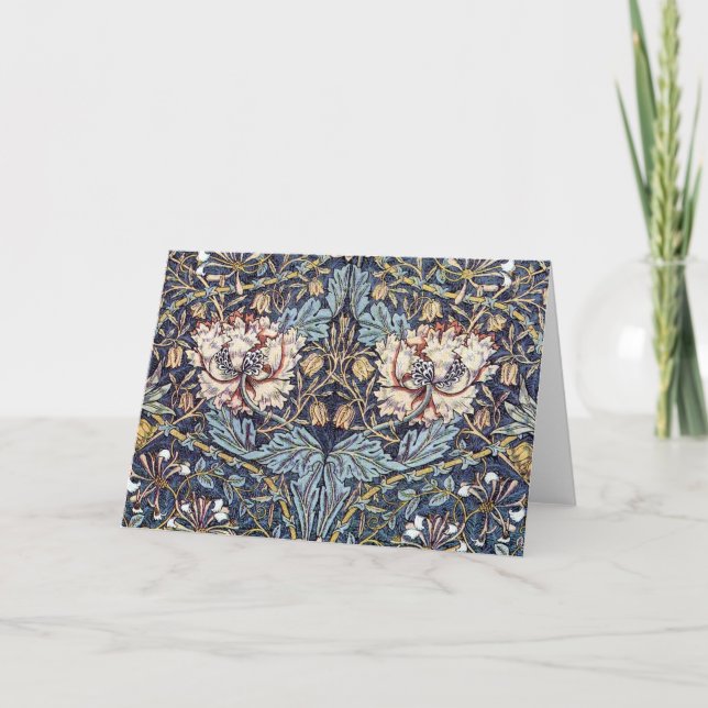 Honeysuckle Art nouveau Flowers Greeting Card Kort (Framsida)